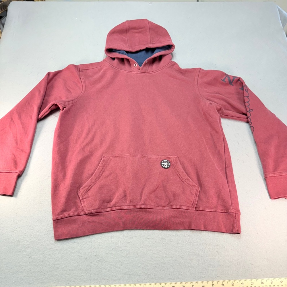 Lincoln Outfitters Hoodie Sweatshirt Youth L (12/14) Pullover Logo Sleeve Salmon